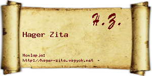 Hager Zita névjegykártya